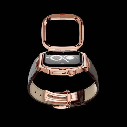 Apple Watch Case - ROL45 -  Rose Gold / Brown